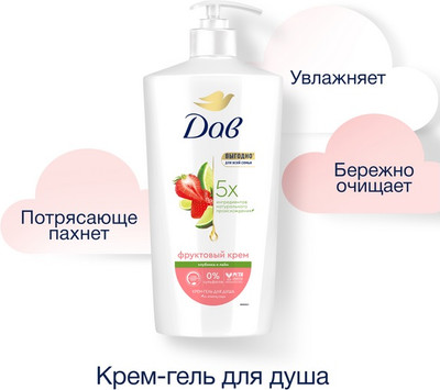 Гель для душа Dove Клубника и лайм (610мл)