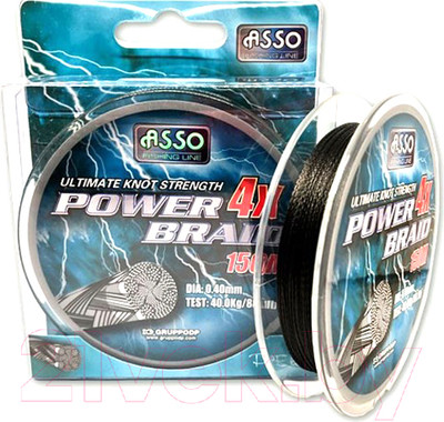 Леска плетеная Asso Power Braid 4x Pe 0.40 (150м)