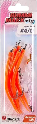 Комплект оснастки для приманки Higashi Gummi Makk rig SB5 #05 Orange #4-0 / 05269_4246