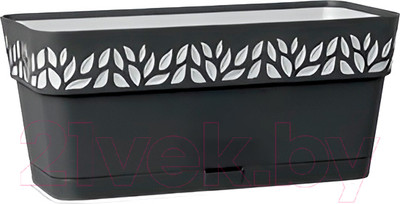 Вазон Stefanplast С системой автополива / 94373 (графитовый/серый)