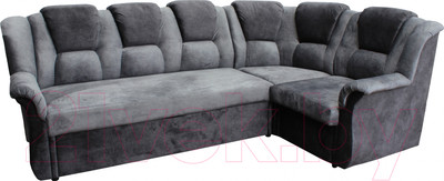 Диван угловой Уладар Омега-1 (велюр серый/темно-серый)