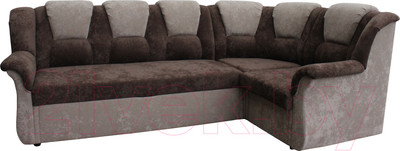 Диван угловой Уладар Омега-1 (велюр коричневый/бежевый)