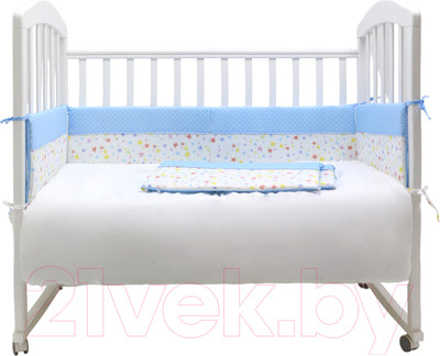 Бортик в кроватку Rant Звездочки, горошек / 147 (голубой)