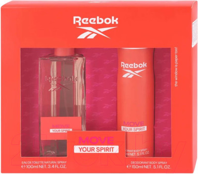 Парфюмерный набор Reebok Move Your Spirit For Woman Туалетная вода+Дезодорант-спрей (100мл+150мл)