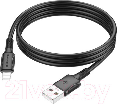 Кабель Borofone BX80 Lightning (1м, черный)