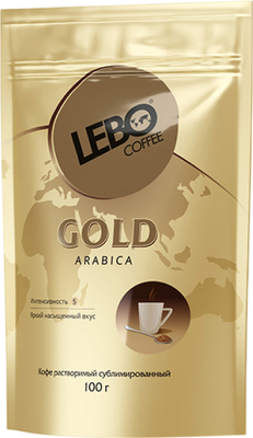 Кофе растворимый Lebo Gold сублимированный (100г, дойпак)