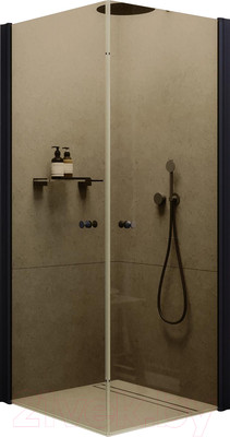 Душевой уголок MaybahGlass MGY-1297-6 (бронзовое стекло/черный)