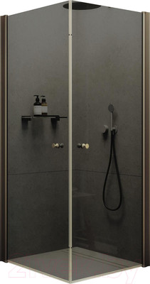 Душевой уголок MaybahGlass MGY-1296-2 (графитовое стекло/бронзовый)