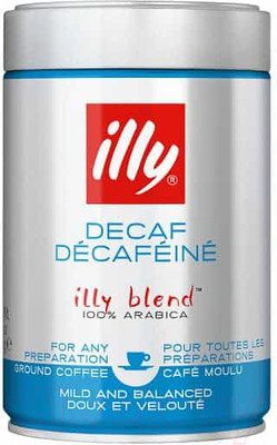 Кофе молотый illy Decaffeinated (250г)