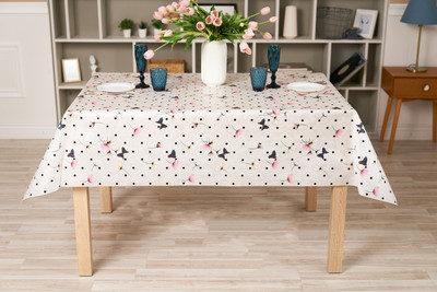 Скатерть Stolima Napco Бабочки и горох (110x130, черный)