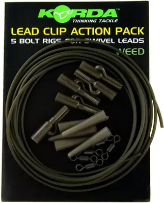 Набор клипс для грузила Korda Lead Clip Action Pack Weed / KLCAPW