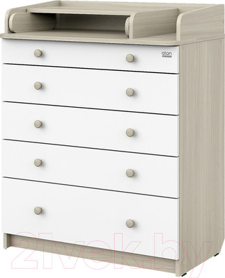Комод пеленальный Атон Leo 805 С органайзером С шариковыми направляющими (шимо светлый/белый)