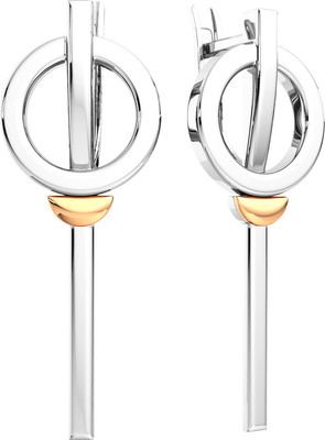 Серьги из серебра ZORKA 0300148.G14K (с золотой вставкой)