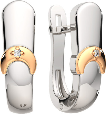 Серьги из серебра ZORKA 03D0003.G14K (с золотой вставкой и бриллиантами)