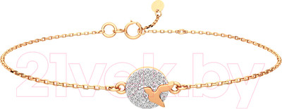 Браслет из розового золота ZORKA 640096.9K.R (18см, с фианитами)