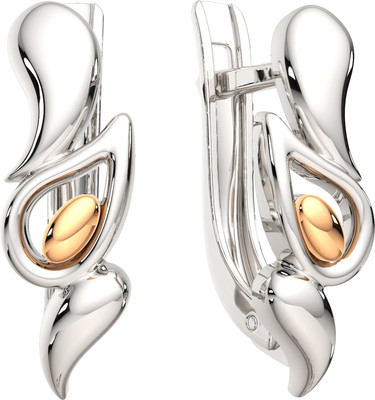 Серьги из серебра ZORKA 0300427.G14K (с золотой вставкой)