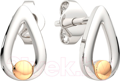 Серьги из серебра ZORKA 0300429.G14K (с золотой вставкой)