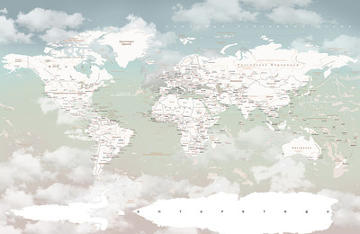 Фотообои листовые Citydecor Детская Карта мира 358 (400x260см)