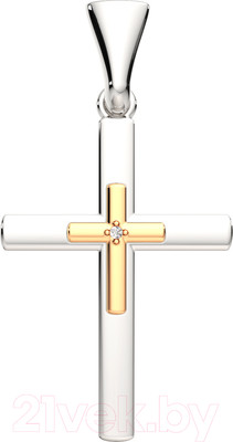 Крестик из серебра ZORKA 04D0007.G14K (с бриллиантом)