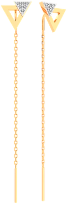 Серьги из розового золота ZORKA 3101260.9K.R (с фианитами)