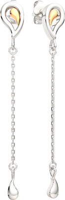 Серьги из серебра ZORKA 0300463.G14K.ZZ (с золотой вставкой)