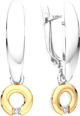 Серьги из серебра ZORKA 03D0029.G14K.ZZ (с золотой вставкой и бриллиантами)