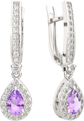 Серьги из серебра ZORKA 03S6042.ZZ (с аметистами и фианитами)