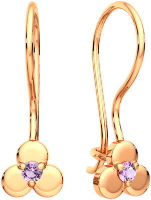 Серьги из розового золота ZORKA 3101623.14K.R (с фианитами)