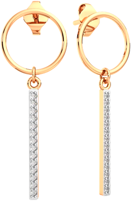 Серьги из розового золота ZORKA 3101219.9K.R (с фианитами)