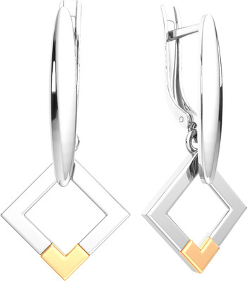 Серьги из серебра ZORKA 0300129.G14K (с золотой вставкой)