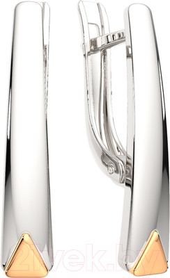 Серьги из серебра ZORKA 0300144.G14K (с золотой вставкой)