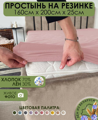 Простыня Mio Tesoro На резинке 200x160 Лен160Пр-8