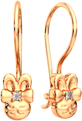 Серьги из розового золота ZORKA 3101589.14K.R (с фианитами)