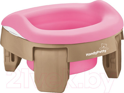Дорожный горшок ROXY-KIDS HandyPotty / HP-255BP (бежевый/розовый)