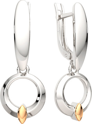 Серьги из серебра ZORKA 0300190.G14K.ZZ (с золотой вставкой)