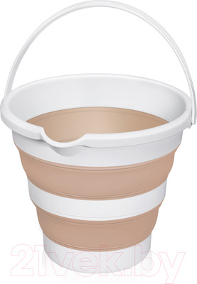 Ведро Эльфпласт Flexy / ЕР644 (белый/абрикосовый)