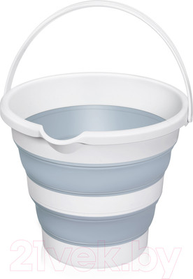 Ведро Эльфпласт Flexy / ЕР644 (белый/серо-голубой)