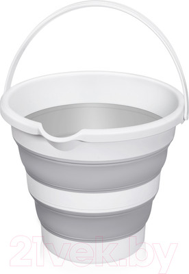 Ведро Эльфпласт Flexy / ЕР644 (белый/серый)