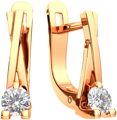 Серьги из розового золота ZORKA 310438-9K (с фианитами)