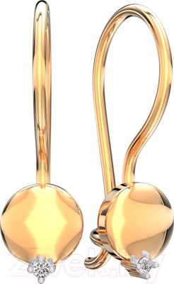 Серьги из розового золота ZORKA 3101056.14K.R.ZZ (с фианитами)