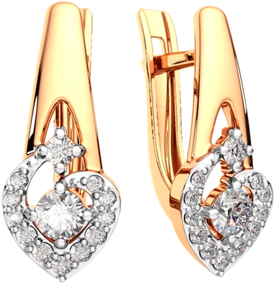 Серьги из розового золота ZORKA 3101134.9K.R.ZZ (с фианитами)