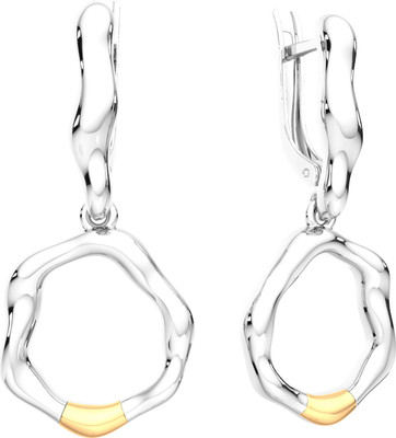 Серьги из серебра ZORKA 0300134.G14K (с золотой вставкой)