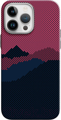 Чехол-накладка Luxo Горный пейзаж J273 для iPhone 15 Pro Max (черный/бордовый)