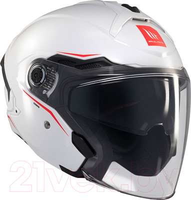 Мотошлем MT Helmets Cosmo SV Solid (M, глянцевый белый)