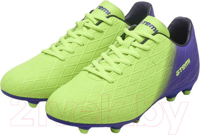 Бутсы футбольные Atemi Msr Kids SBA-005 (ярко-салатовый/фиолетовый, р-р 34)