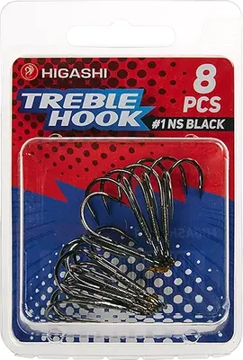 Набор крючков рыболовных Higashi TH-1 #1 NS Black / 00590
