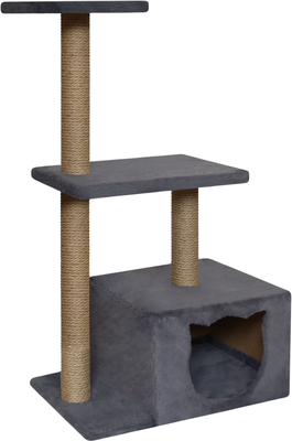 Комплекс для кошек Kogtik Непал с домиком / СД m (серый/джут)