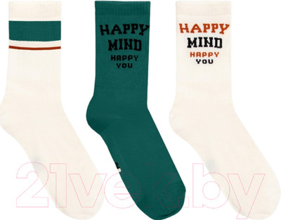 Носки Mark Formelle 217A-2534 (р.23-25, яркий малахит/лед/молочный, 3 пары)