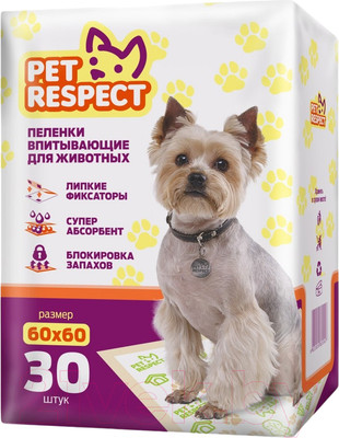 Одноразовая пеленка для животных Pet Respect 60x60 (30шт)