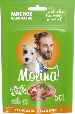 Лакомство для собак Molina Стейк из ягненка и курицы / 4900 (50г)